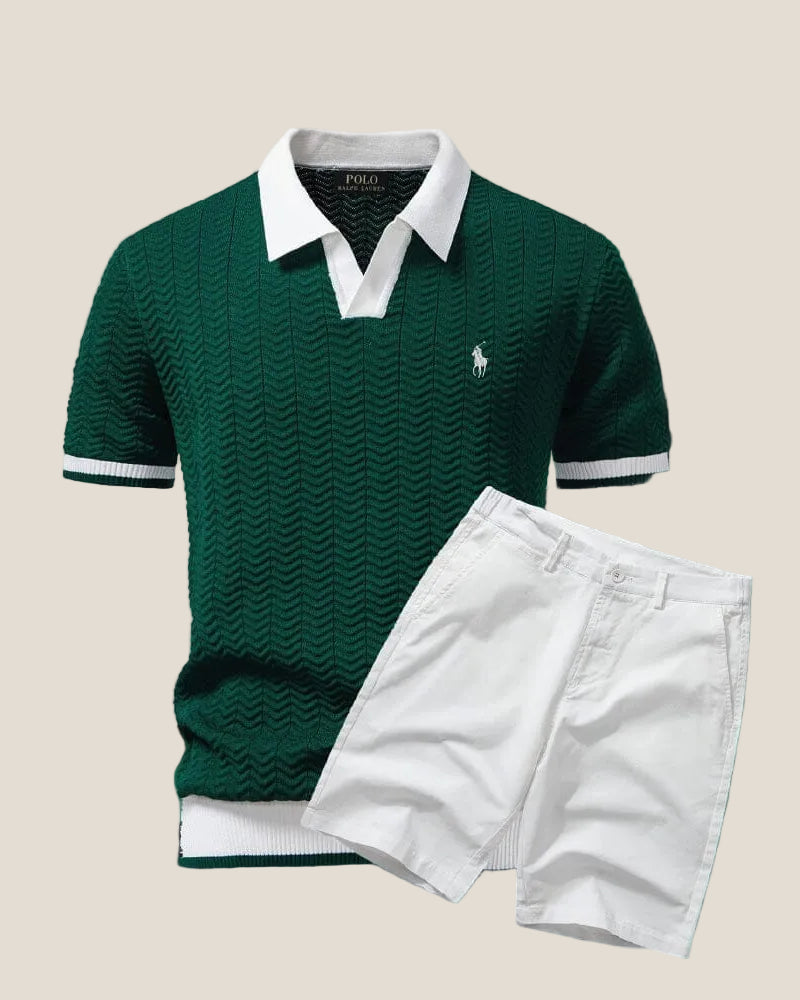 Riviera Knit Polo Set — Polo + Bermuda Premium